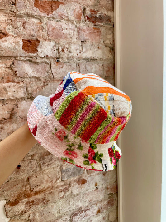 Reversible Bucket Hat patchwork flower