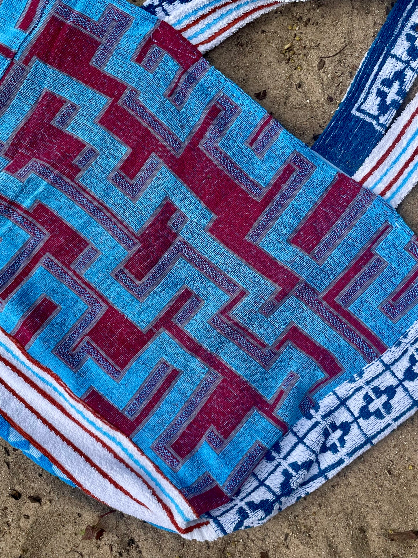 XXL Beach Bag bordeaux geometric
