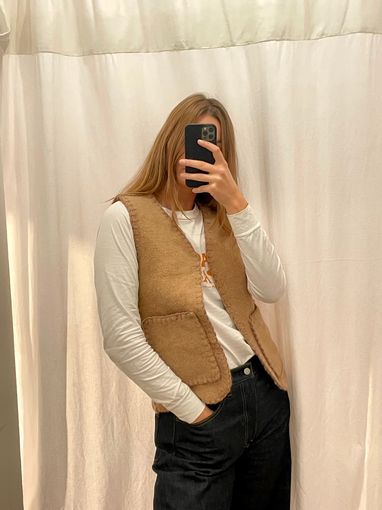 Weste Adan soft camel / S