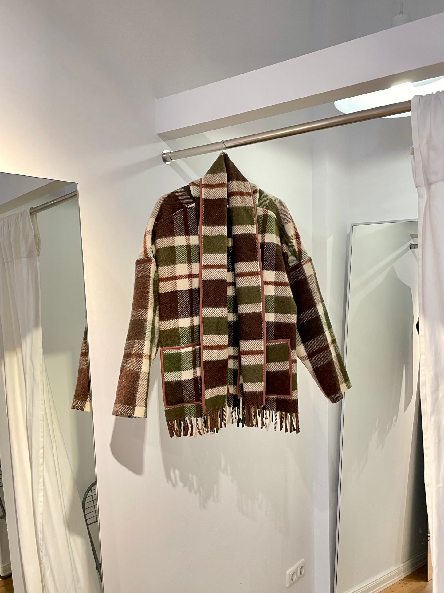 Jacke Emmi Long warm tartan / S-XL