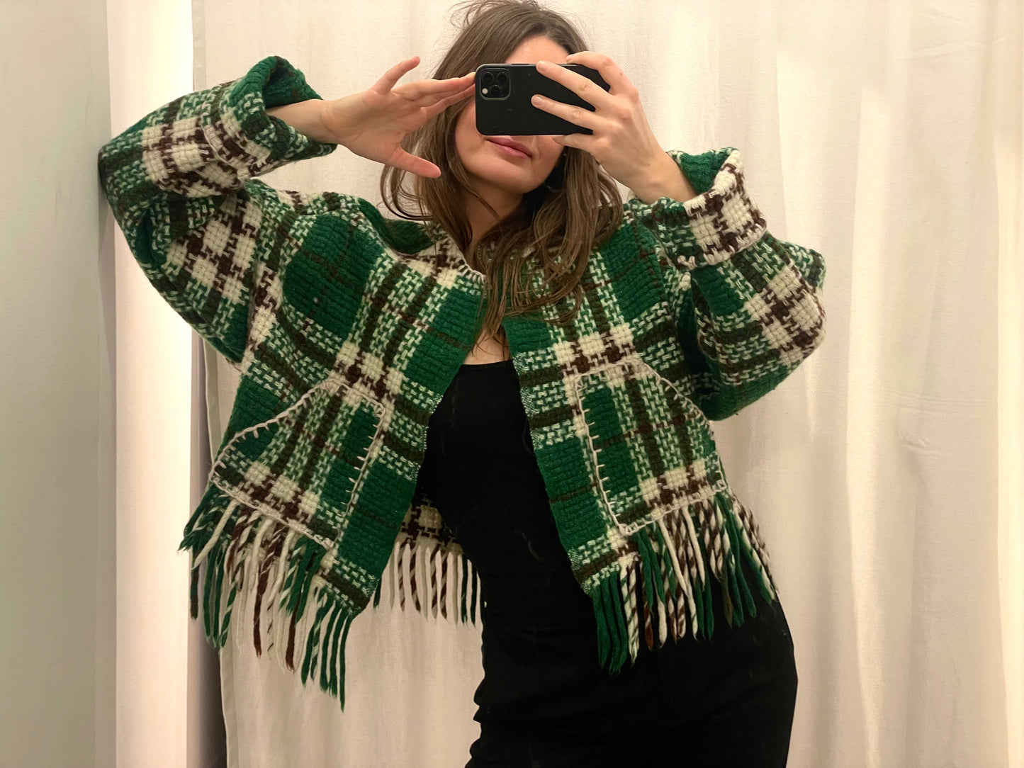 Jacke Emmi forest tartan/ S-XL