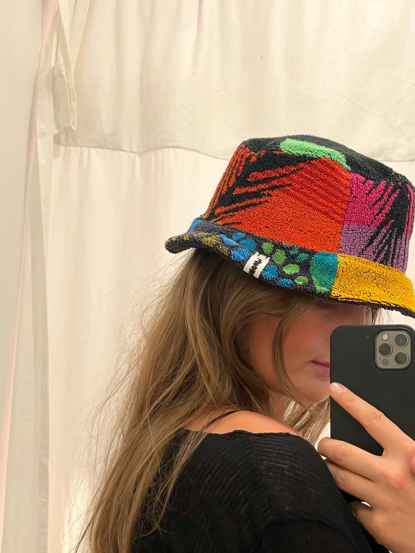 Bucket Hat rainbow palm tree/ XL