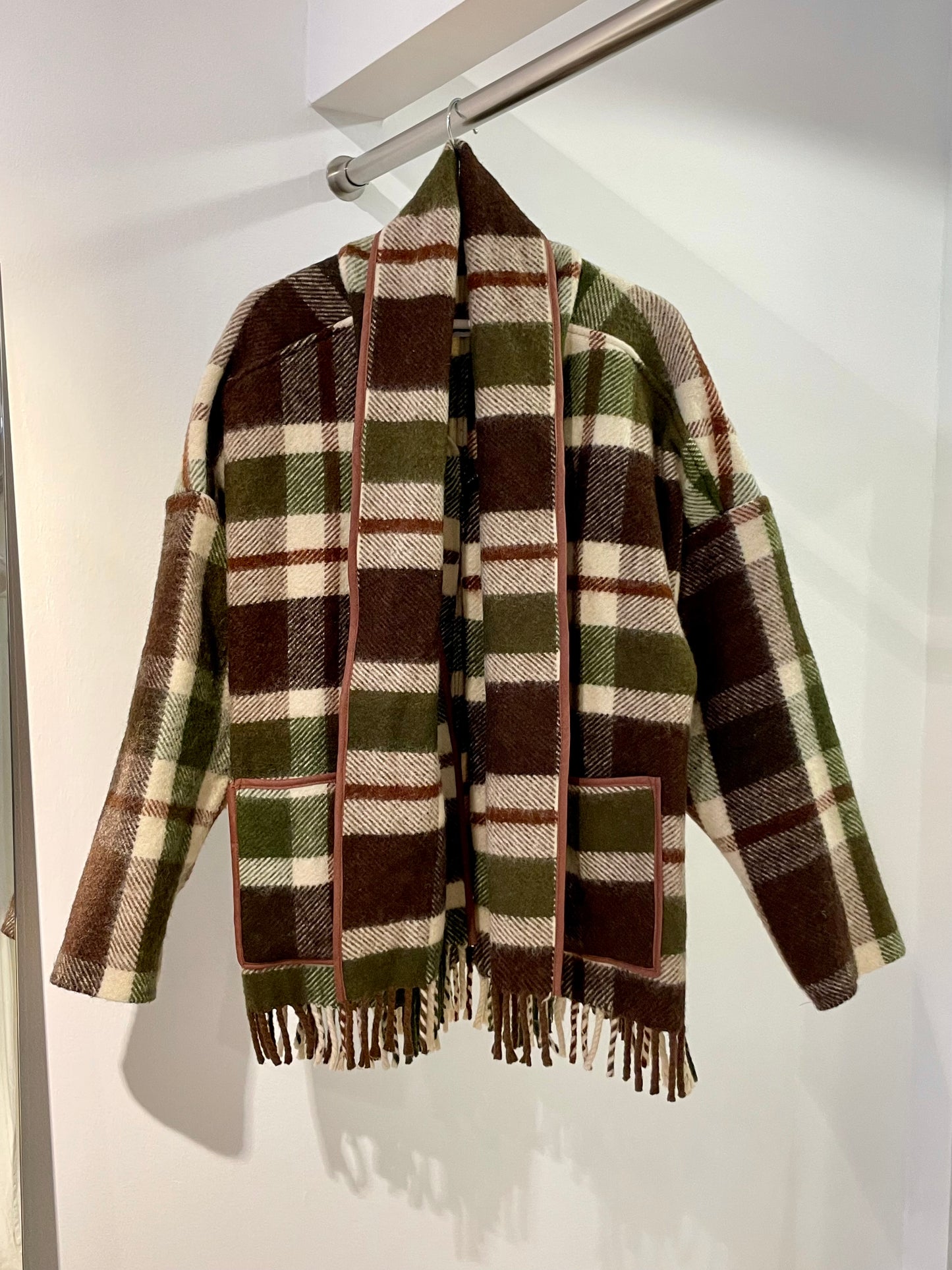 Jacke Emmi Long warm tartan / S-XL
