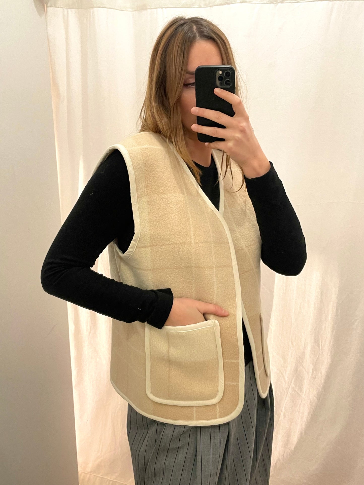 Weste Adan creamy tartan / L