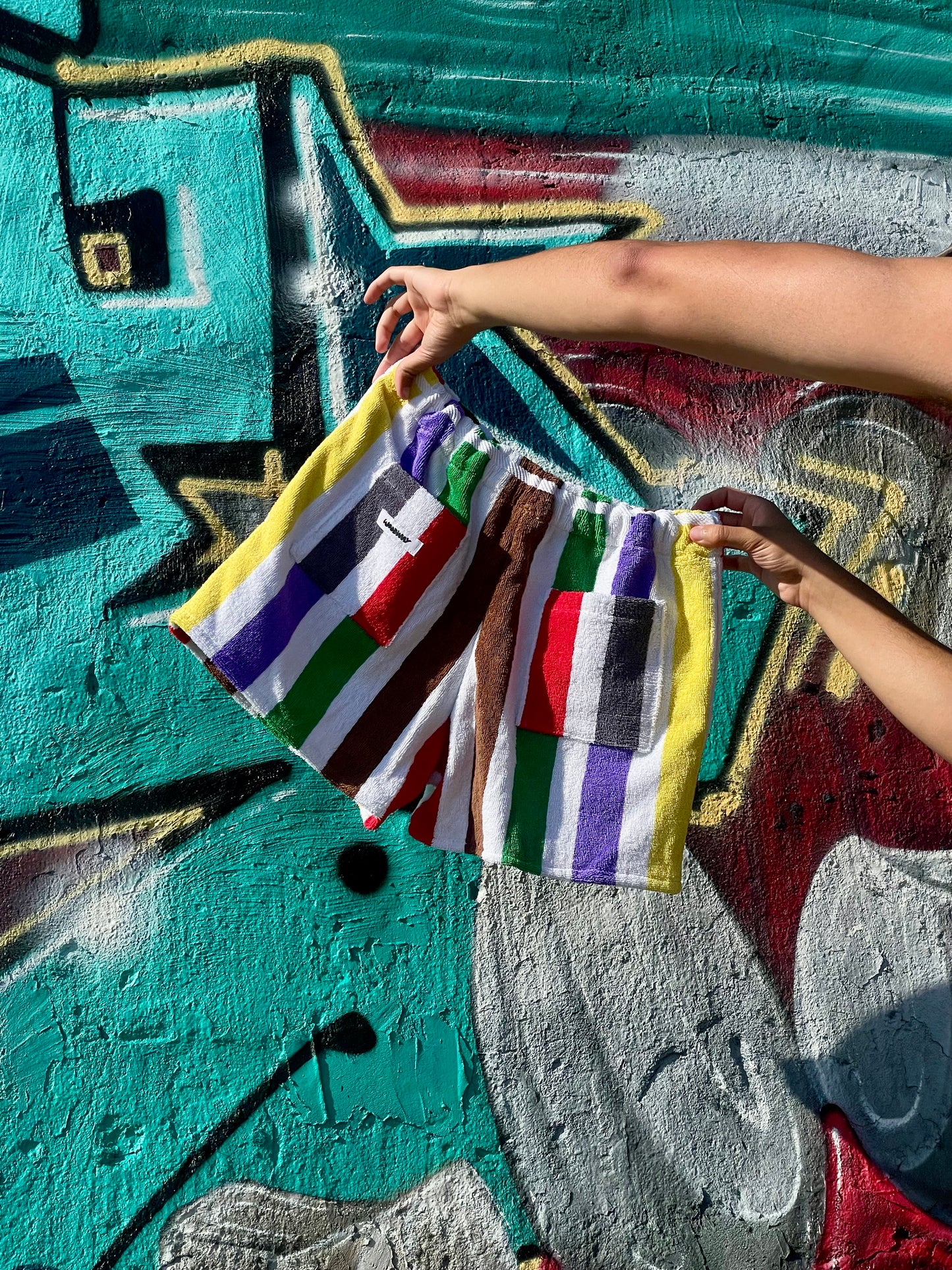 Frottee Shorts stripey colors / M