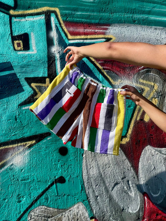 Frottee Shorts stripey colors / M