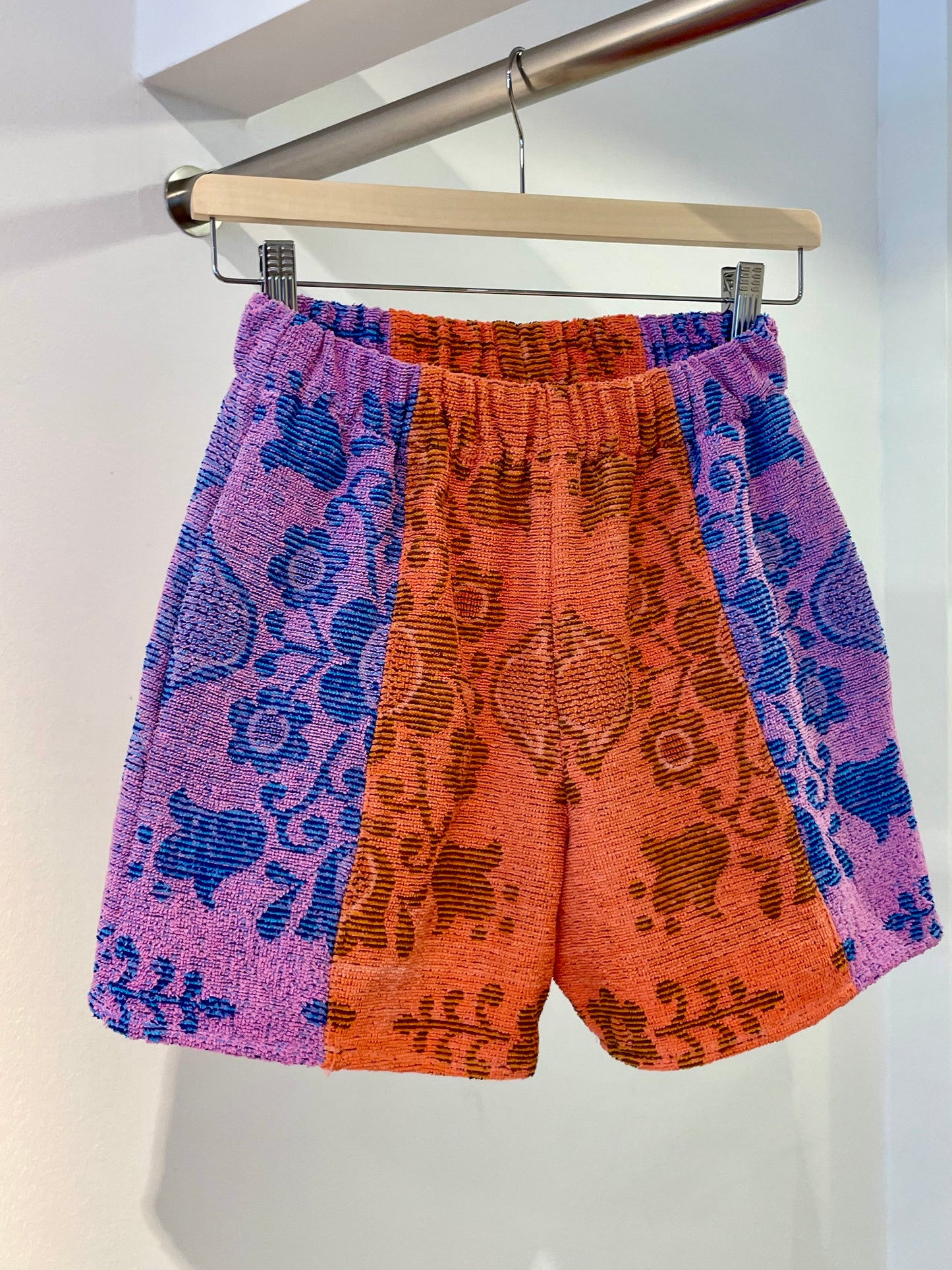Frottee Shorts lilac ornament / XS/S