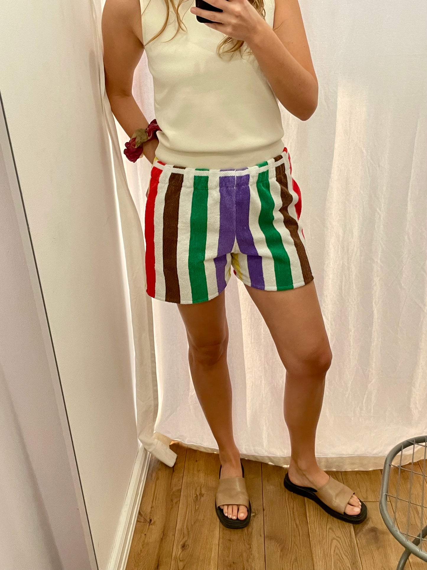 Frottee Shorts stripey colors / M