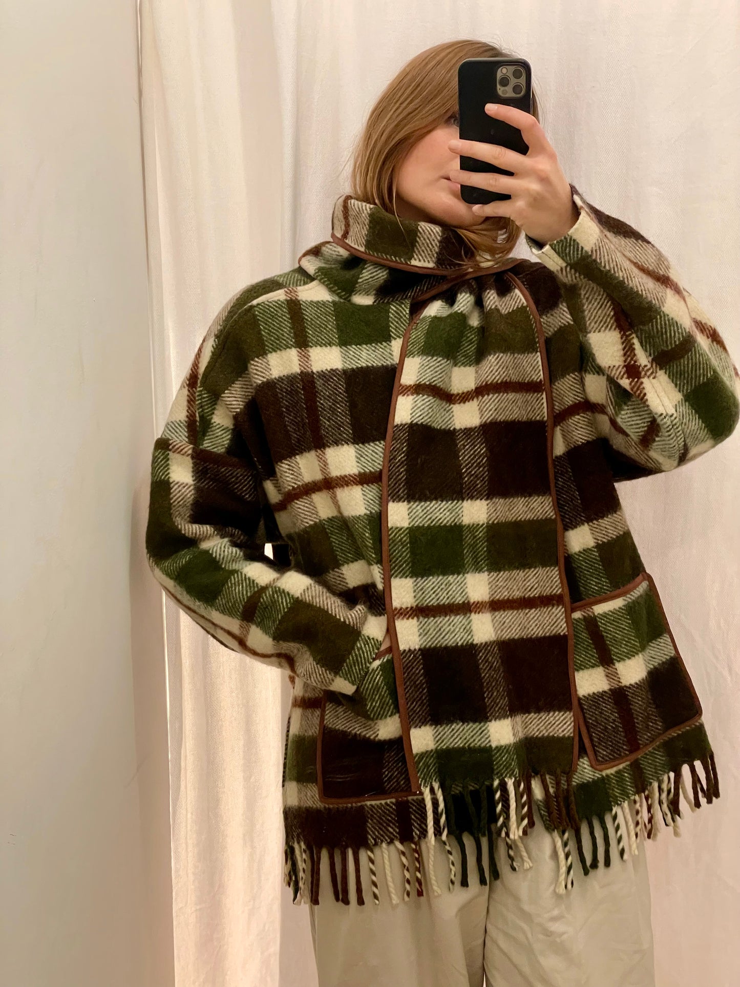 Jacke Emmi Long warm tartan / S-XL