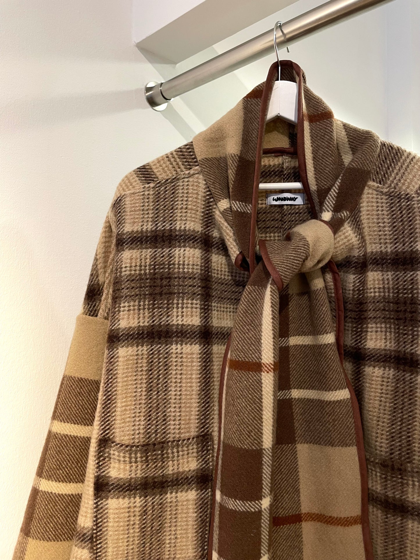 Jacke Emmi Long nature tartan / S-XL