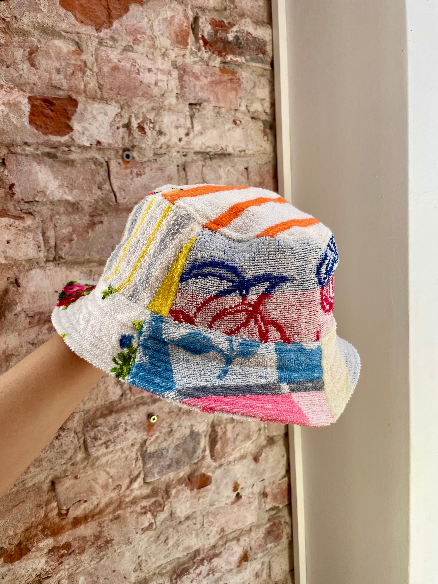Reversible Bucket Hat patchwork flower
