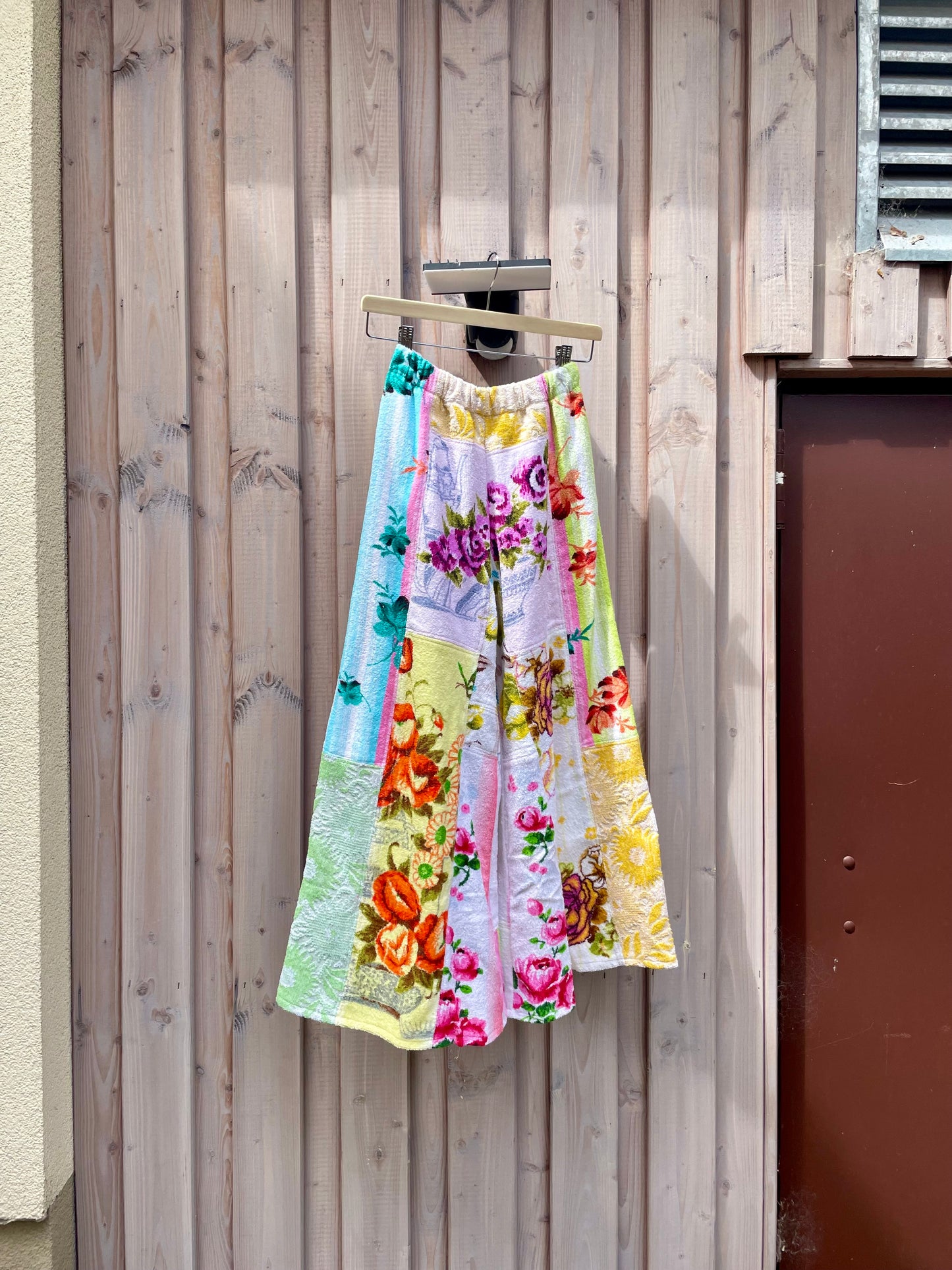 Frottee Pants flower patchwork / XS/S