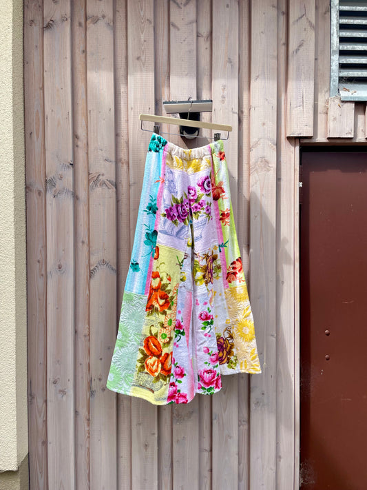 Frottee Pants flower patchwork / XS/S