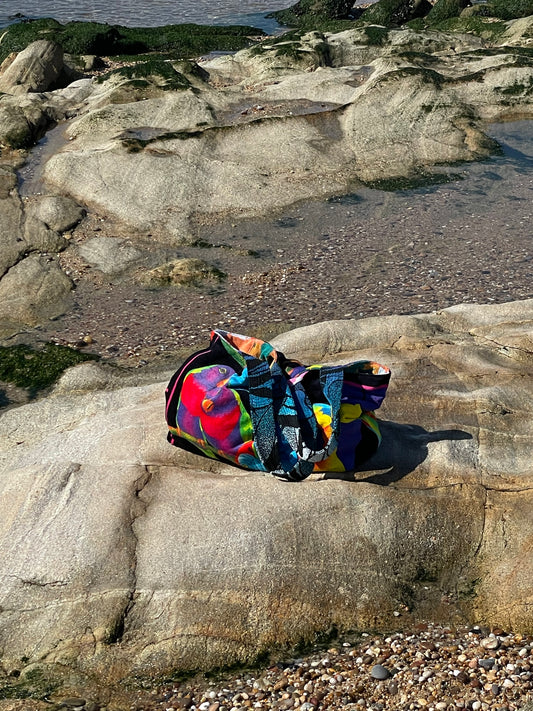 XXL reversible Beach Bag neon parrot