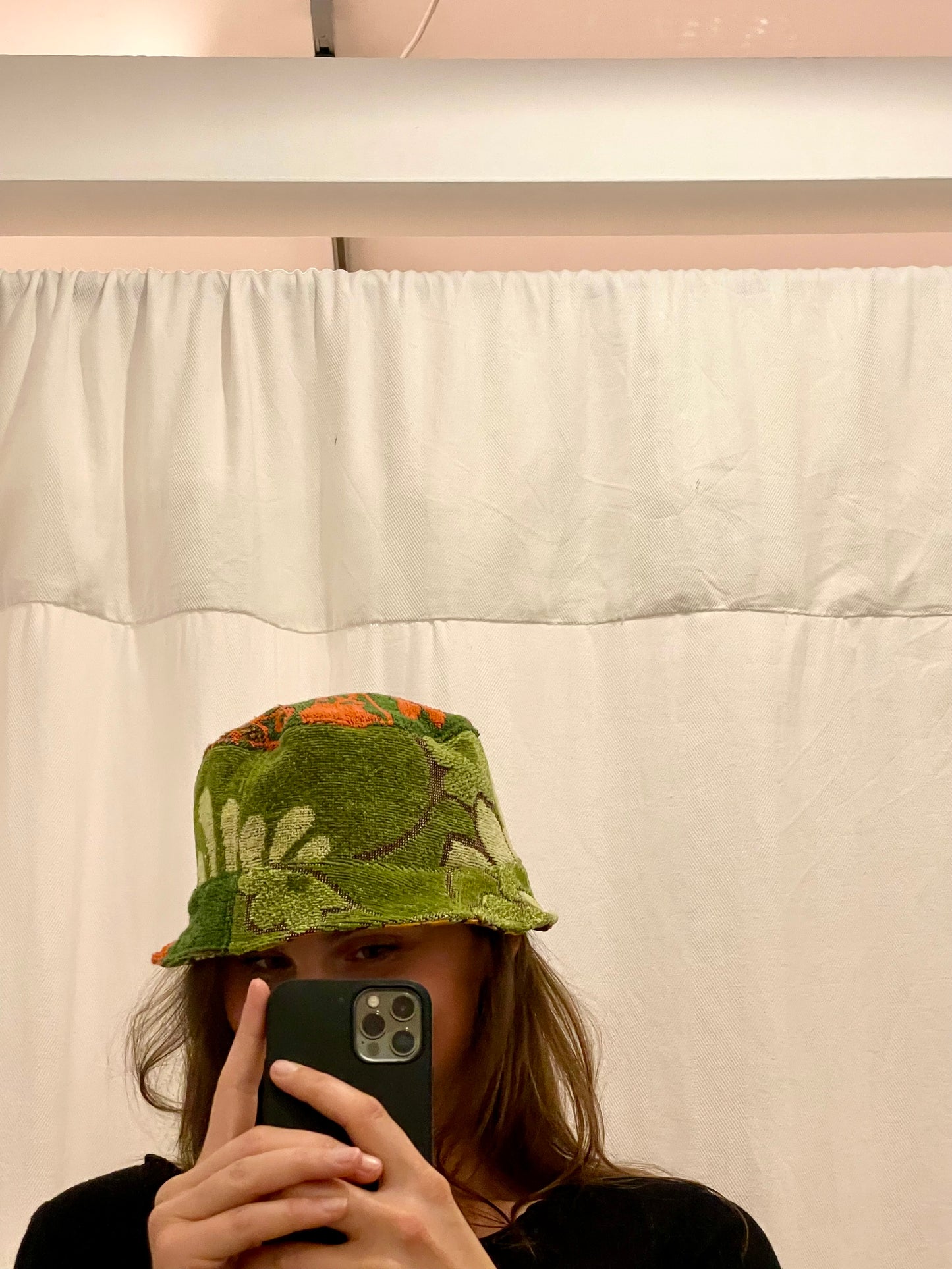 Bucket Hat green flower field / XL