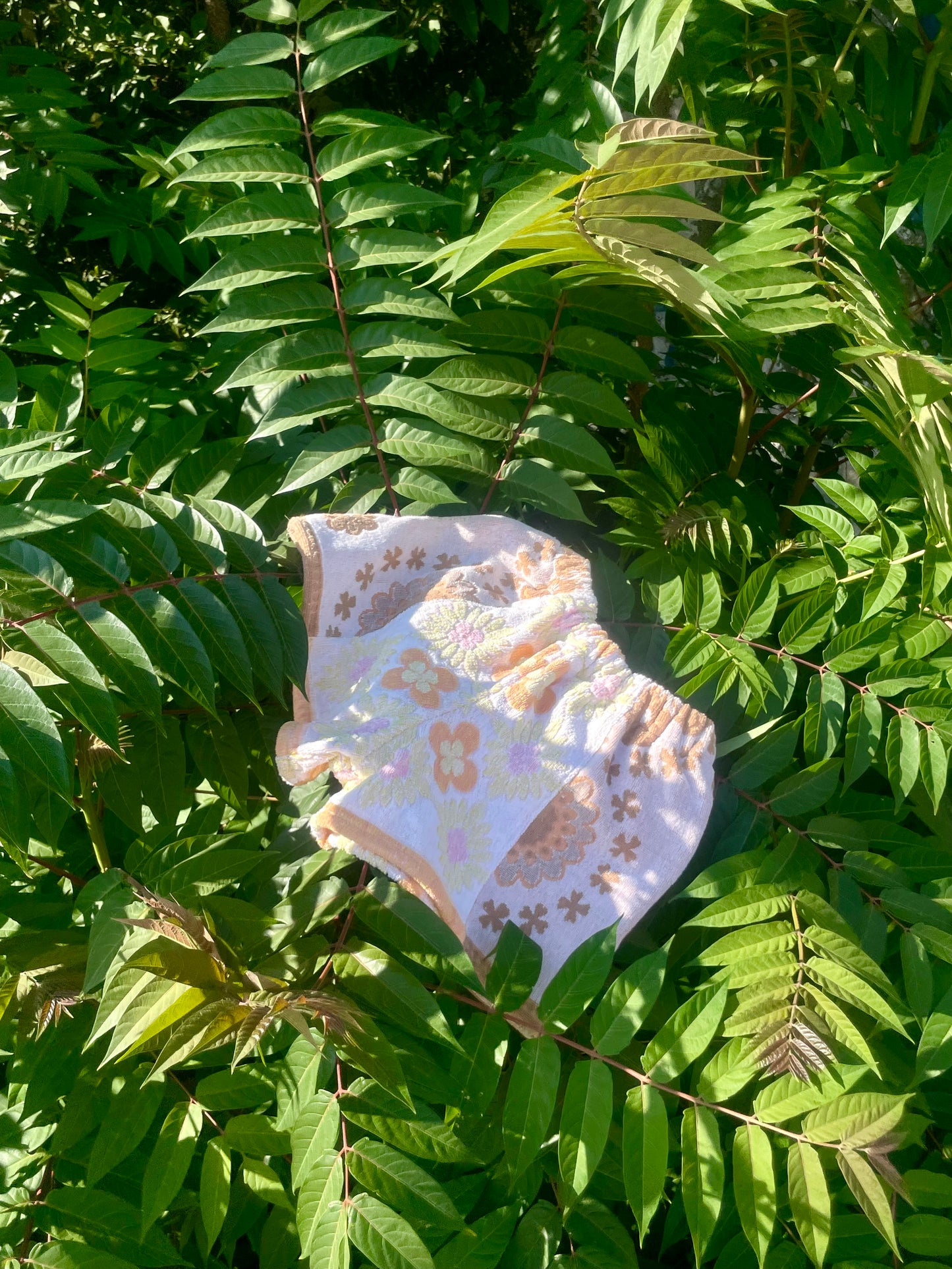 Frottee Shorts vanilla flowers / S/M