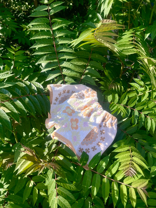 Frottee Shorts vanilla flowers / S/M