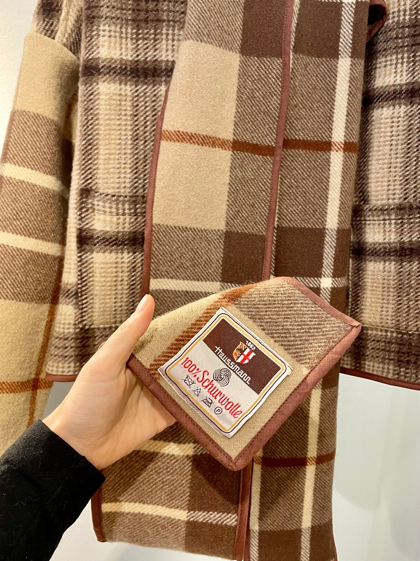 Jacke Emmi Long nature tartan / S-XL