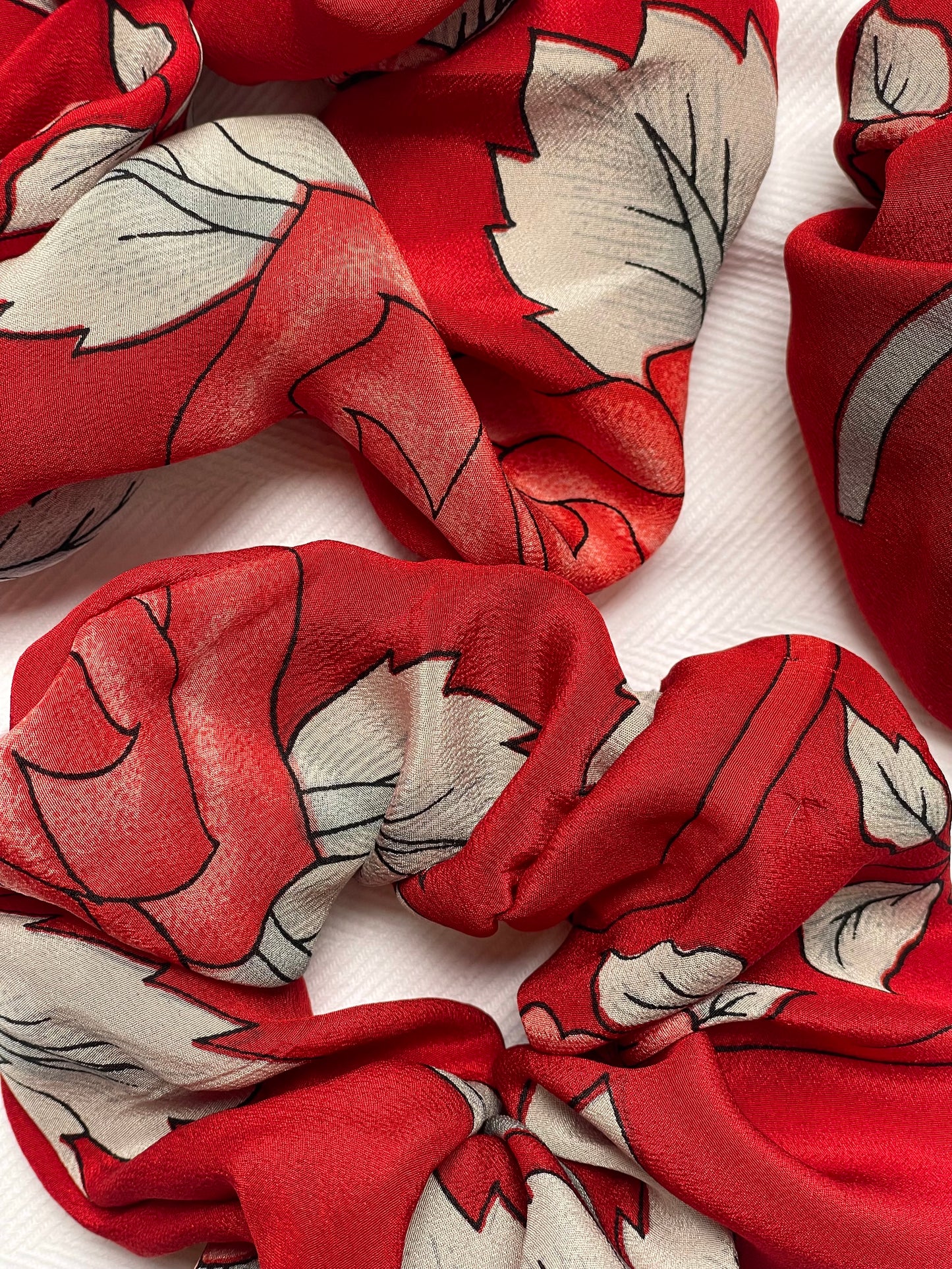 Silk Scrunchie bold red