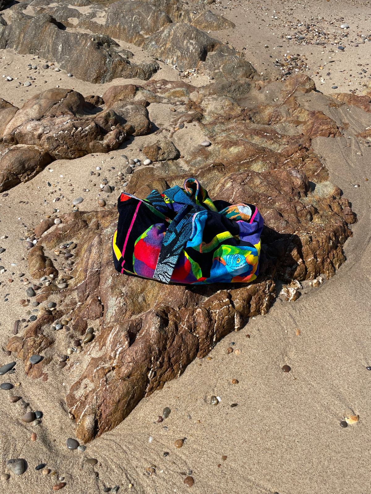 XXL reversible Beach Bag neon parrot