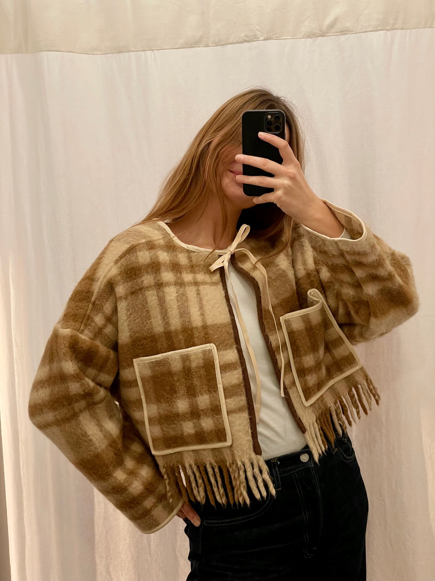 Jacke Emmi Long soft camel / S-XL