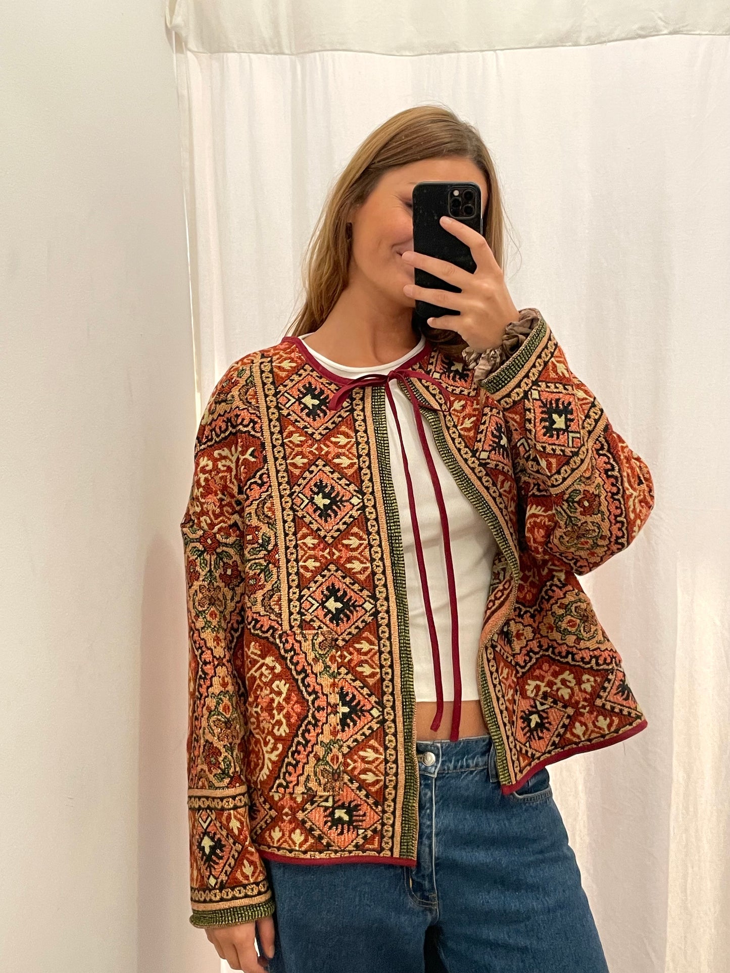 Jacke Emmi bordeaux jacquard / S-XL