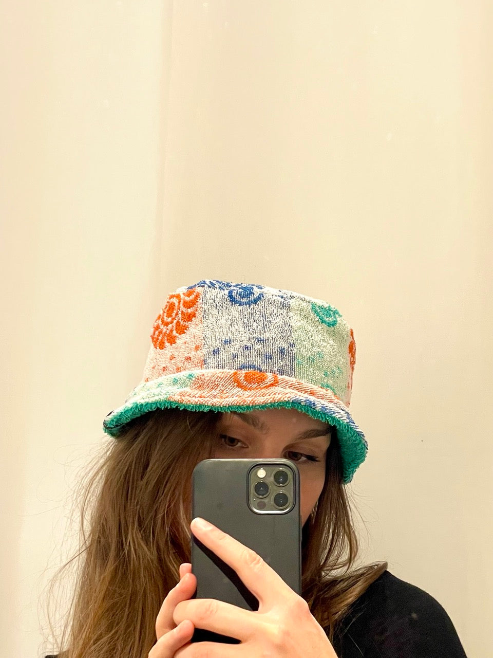 Reversible Bucket Hat green garden / L