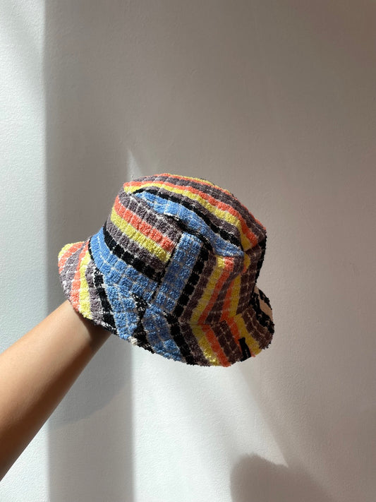 Reversible Bucket Hat blue mini chess / XL