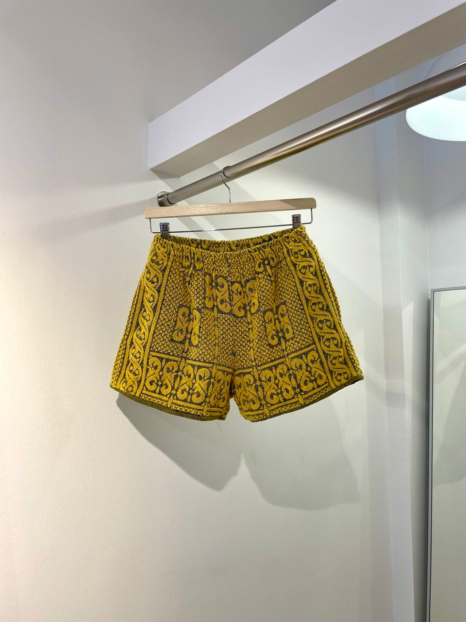 Frottee Shorts mustard ornament / S/M