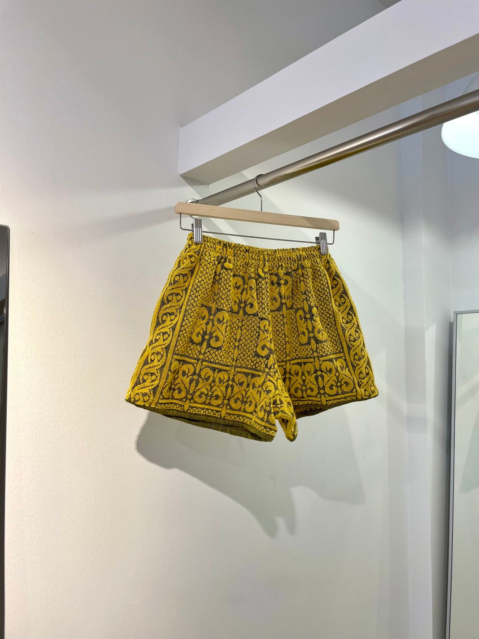 Frottee Shorts mustard ornament / S/M