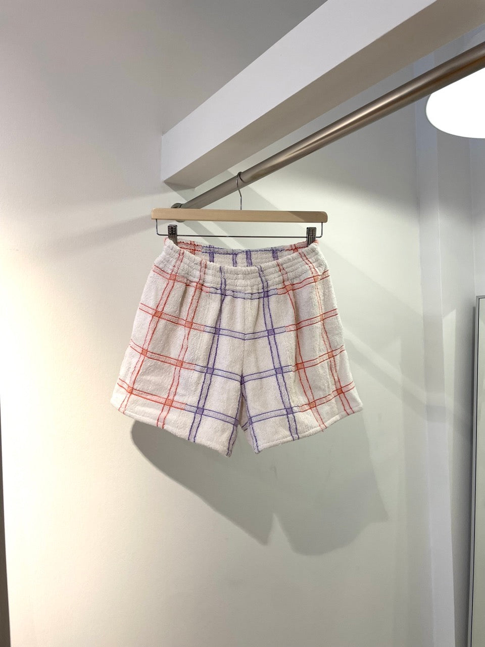 Frottee Shorts soft checked / S/M