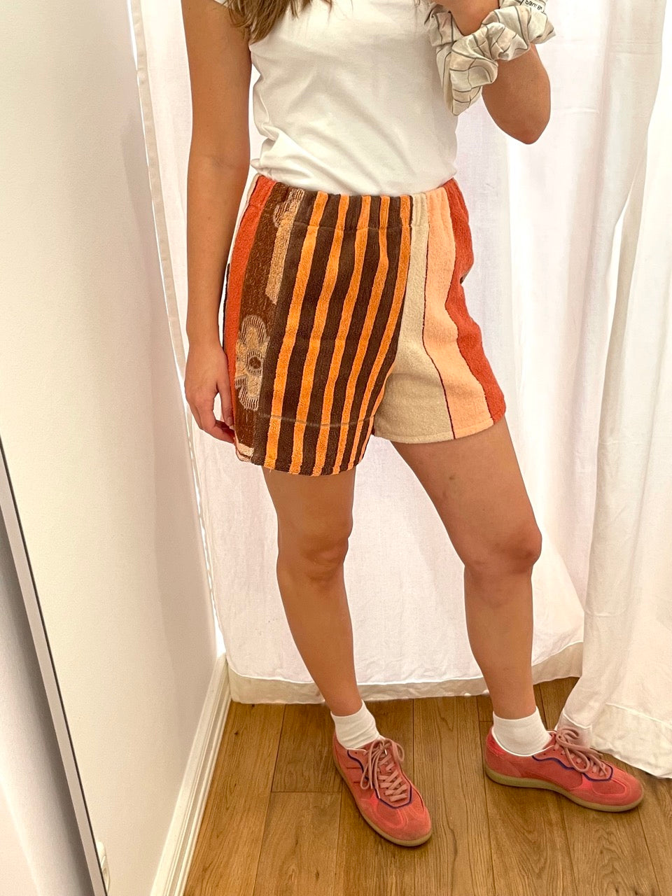 Frottee Shorts sporty stripes / M