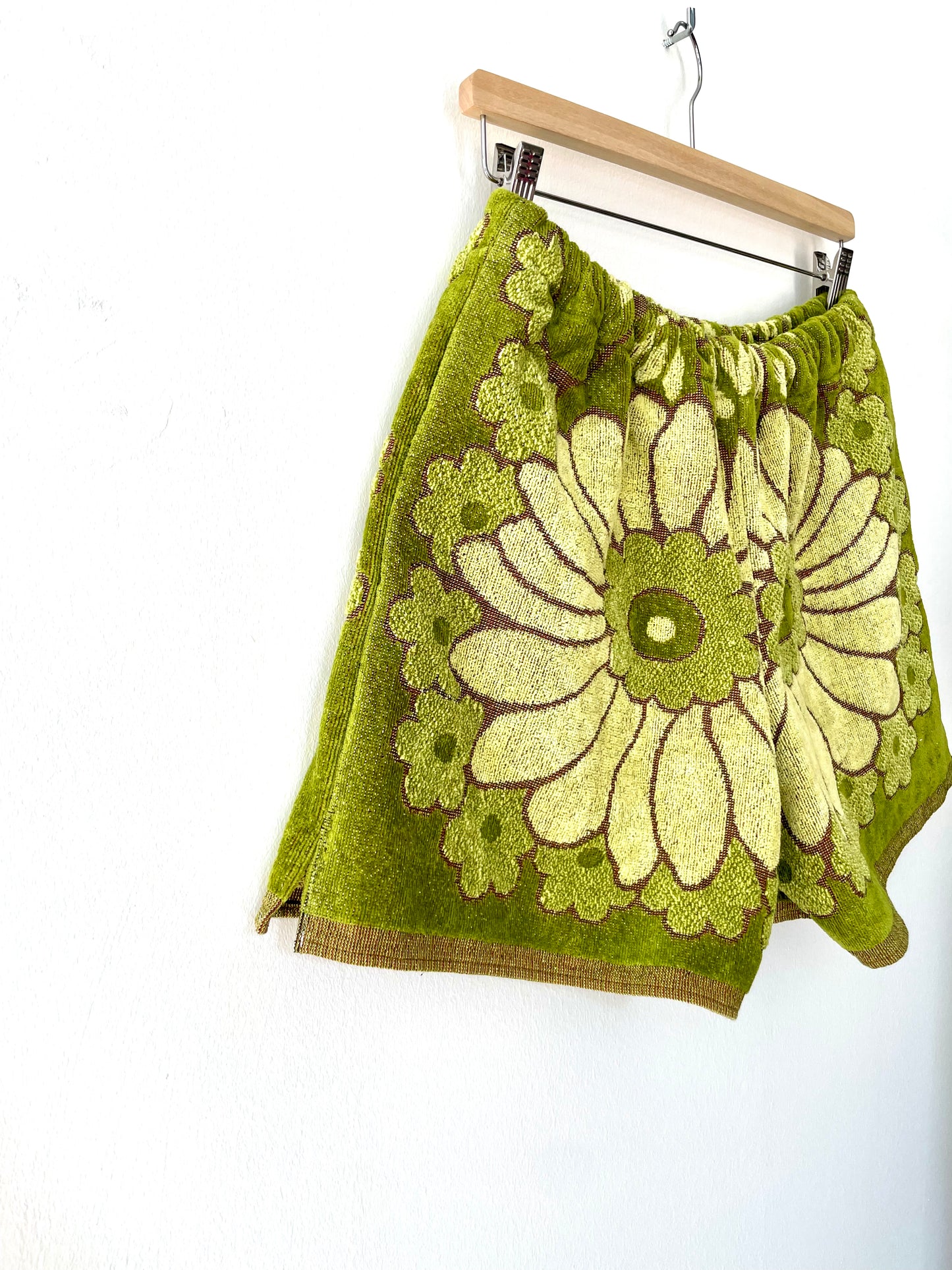 Frottee Shorts moss flower - L/XL