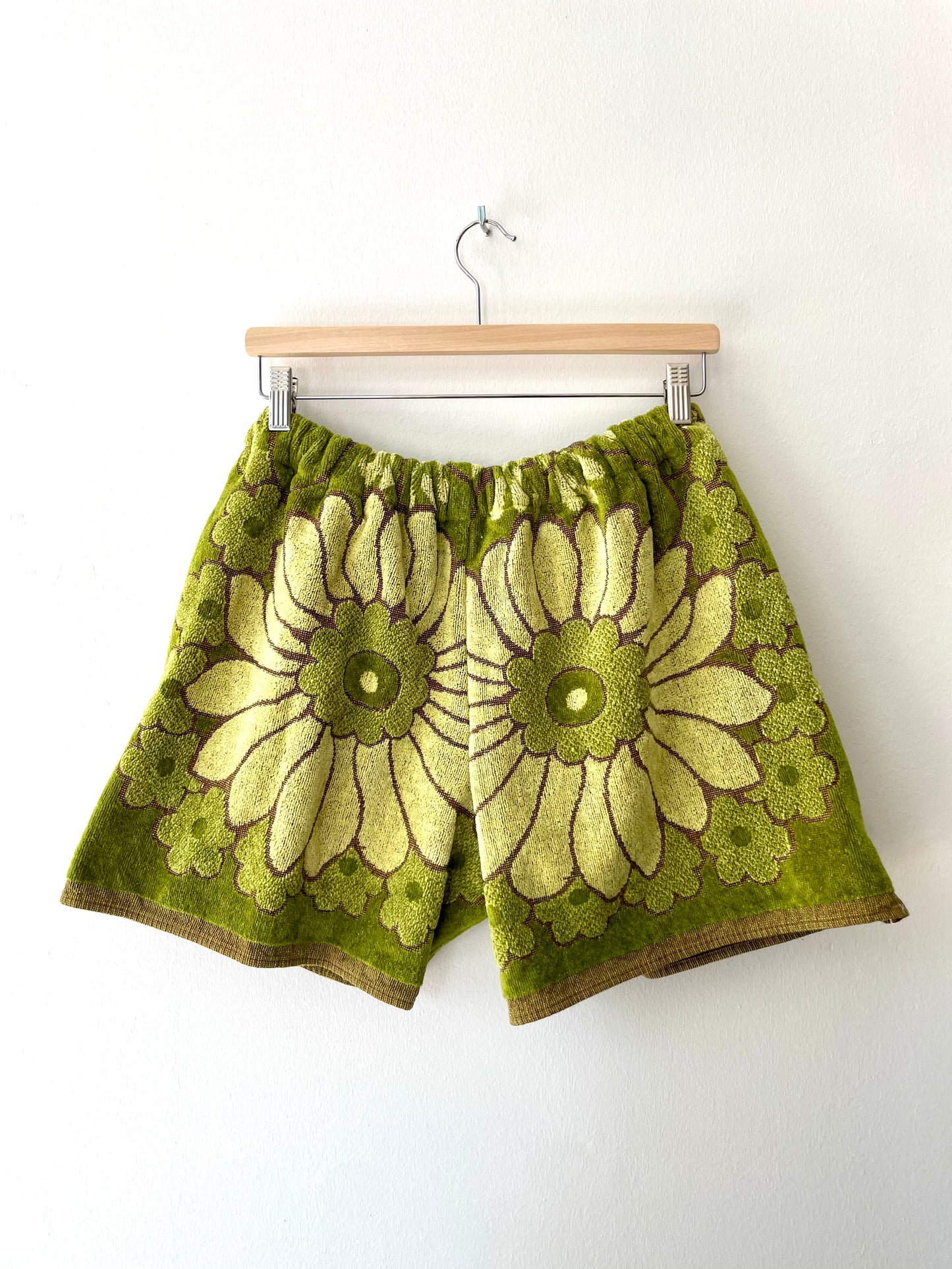 Frottee Shorts moss flower - L/XL