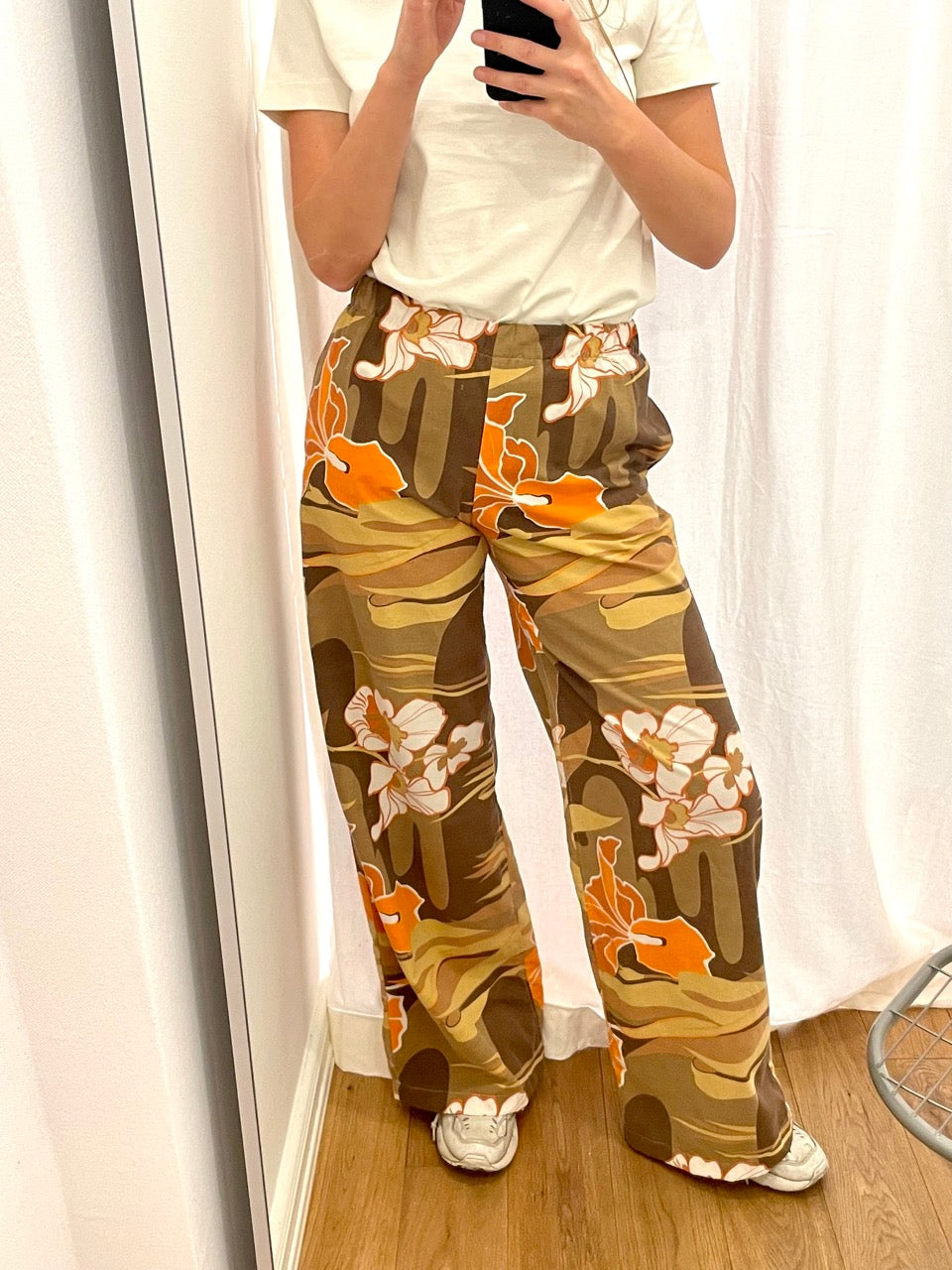 Pants chocolate flower / M