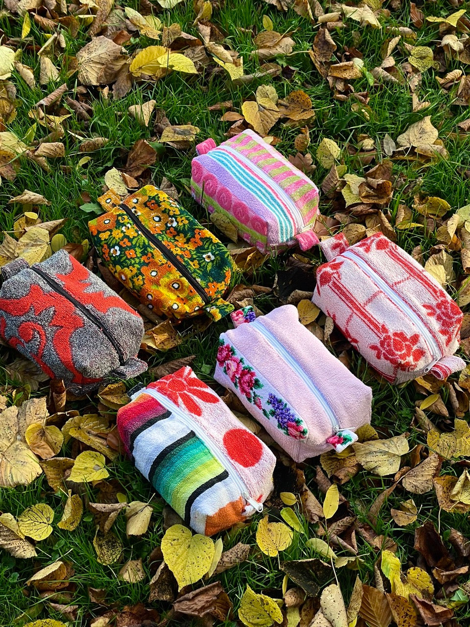 Cosmetic bag autumn flower field